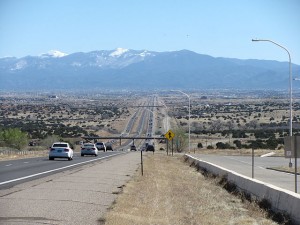 Interstate 25 approaching Santa Fe