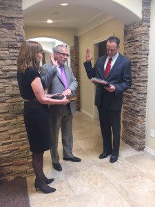 Judge Stephen French taking the oath of office, February 19, 2016